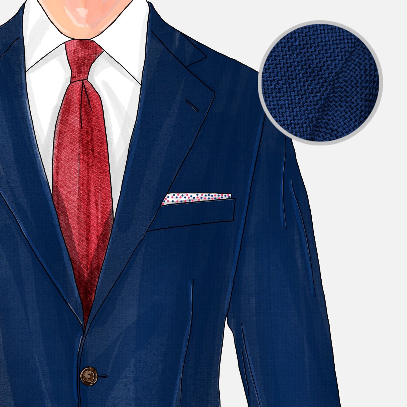 blue hopsack blazer